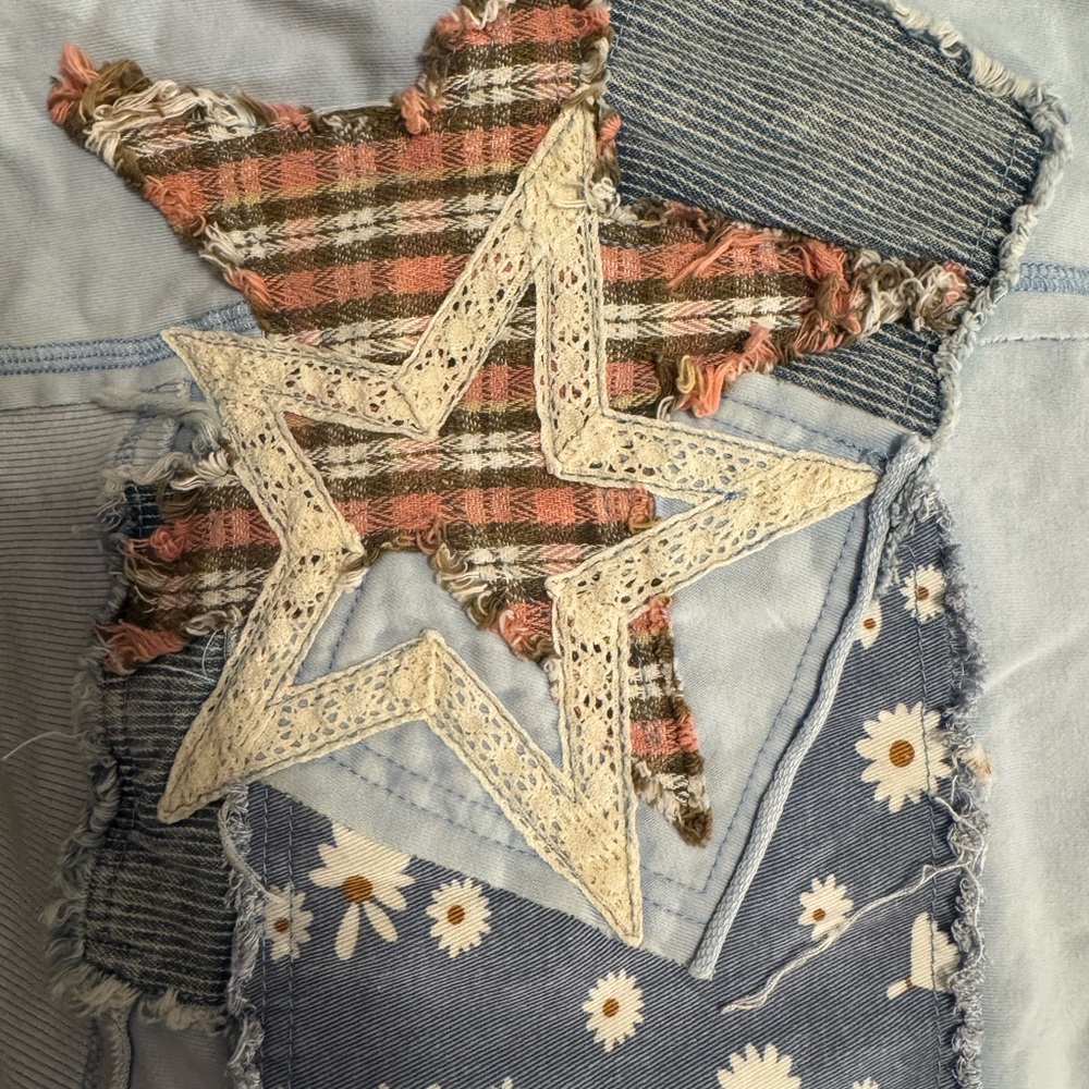 Gray Star Patchwork Sweatshirt - image 8